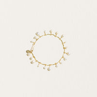 Pearl Scalloped Bracelet in Gold