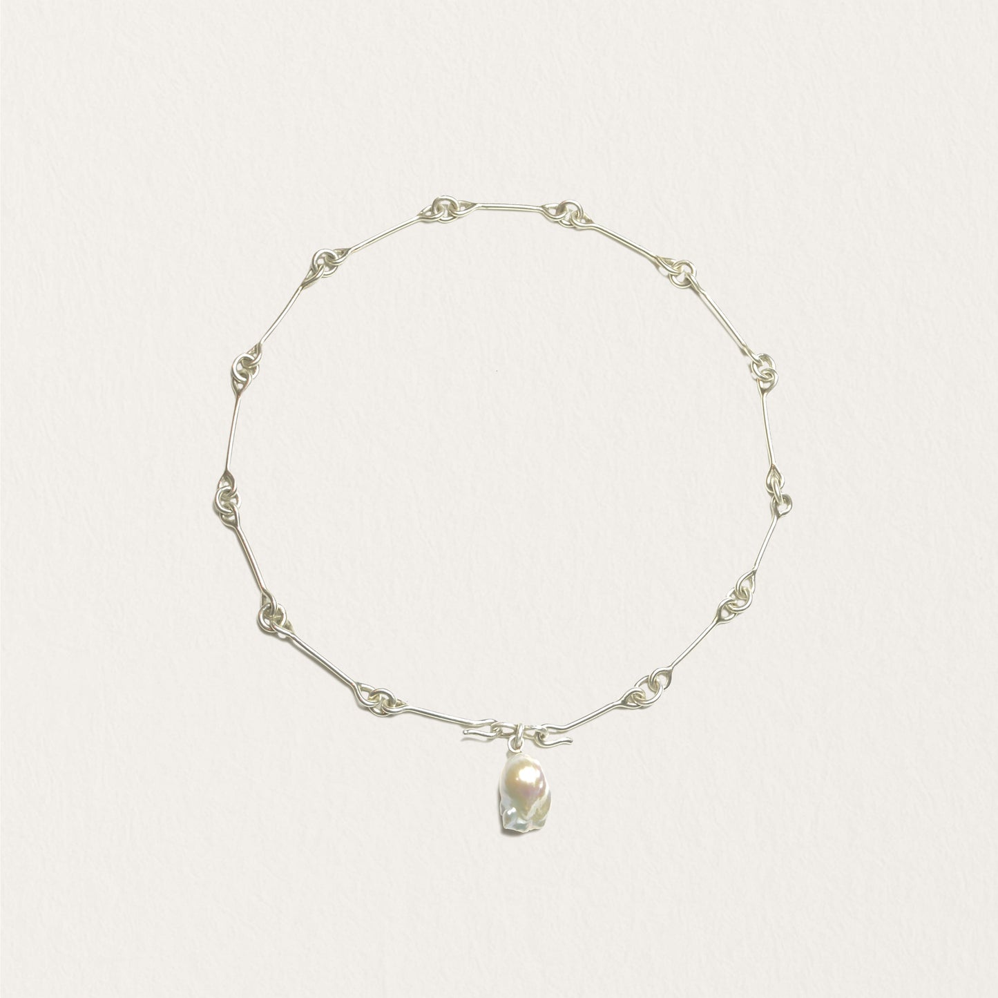 Alysi Linked Necklace with Baroque Pearl Pendant