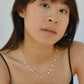 Pearl Scalloped Necklace in Gold
