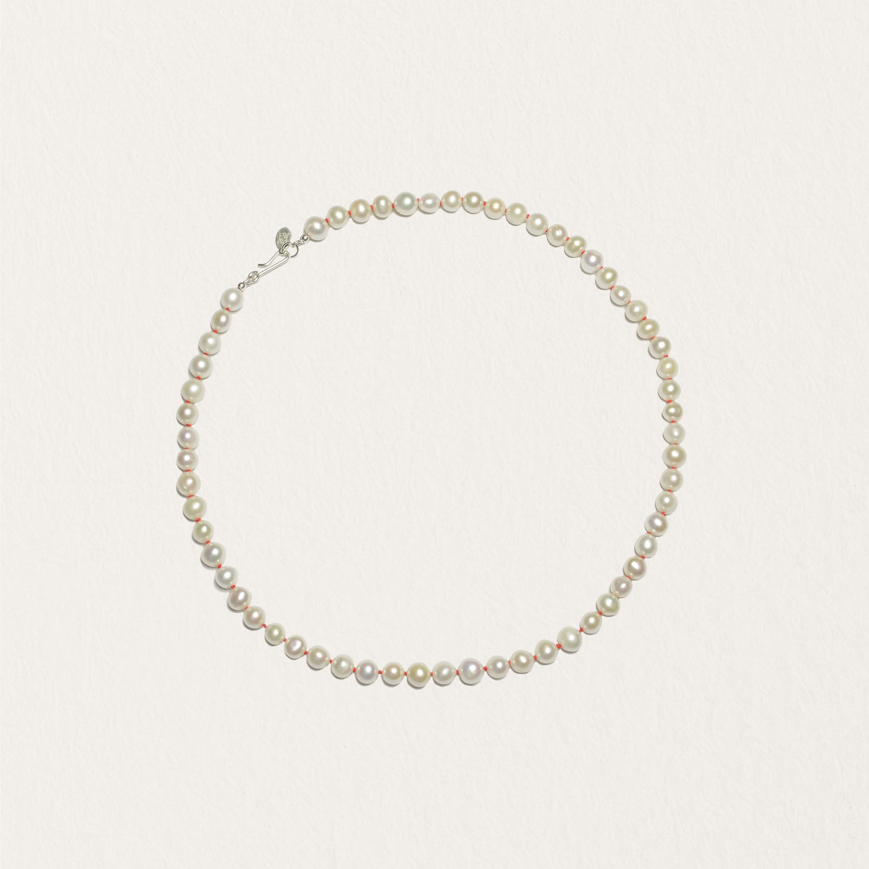 Knotted Silk Pearl Necklace