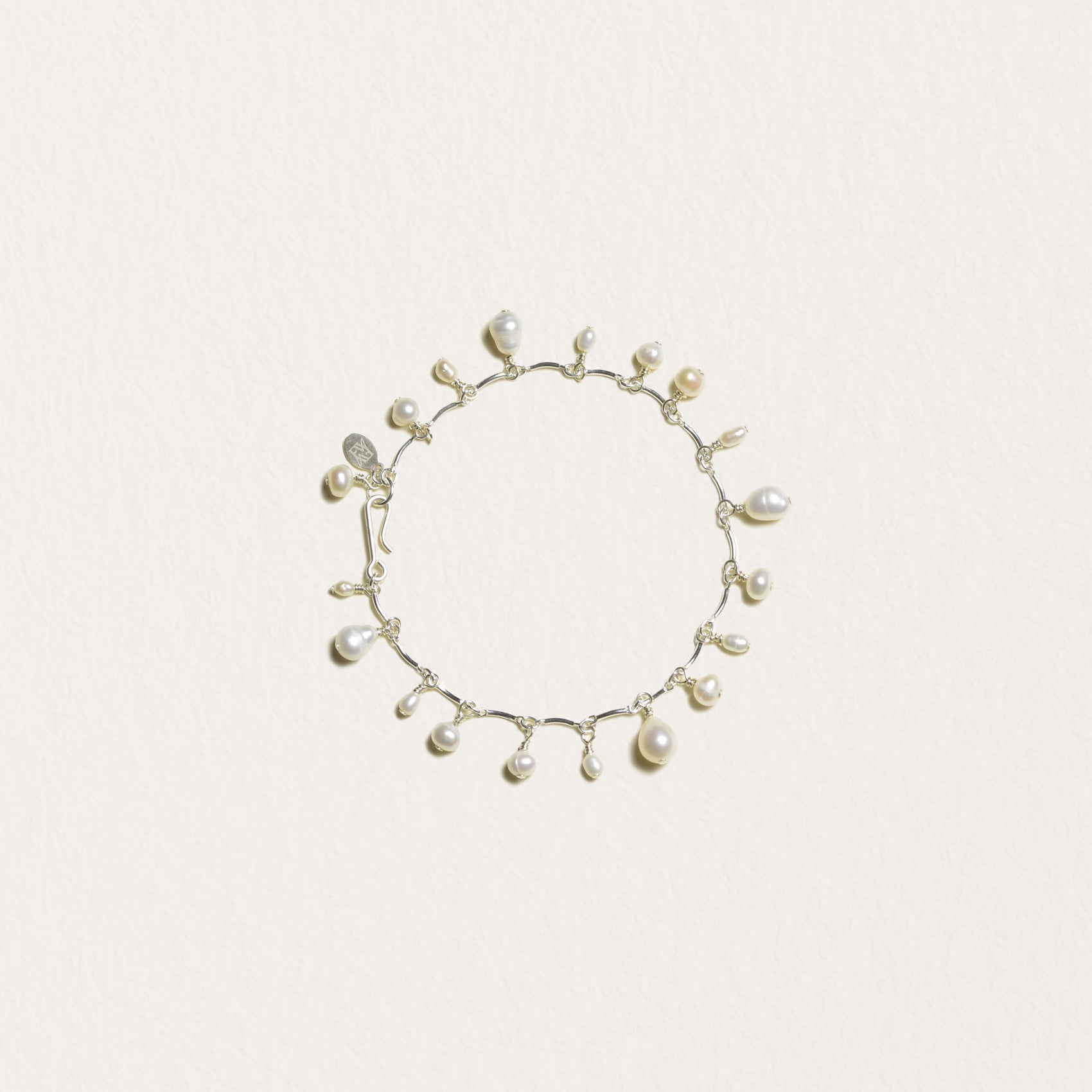 Pearl Scalloped Bracelet in Silver