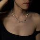 Pearl Scalloped Necklace in Silver