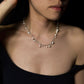 Pearl Scalloped Necklace in Silver